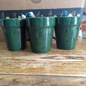 SET OF THREE American Made Green Coffee Mugs. Made in the USA. Coffee Cups.